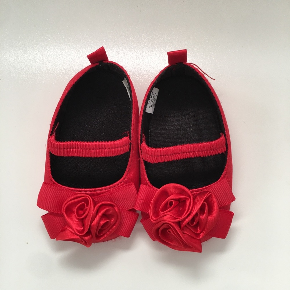 Red Satin Baby Shoes